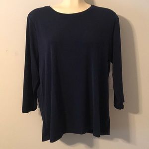 Chico’s Lily Scoop Deep Navy Top Size 3